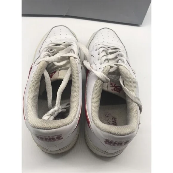 Nike Air Force 1 Low Gym Red/Wht Sneakers AV6252-101-6Y Pre Owned - Picture 4 of 7